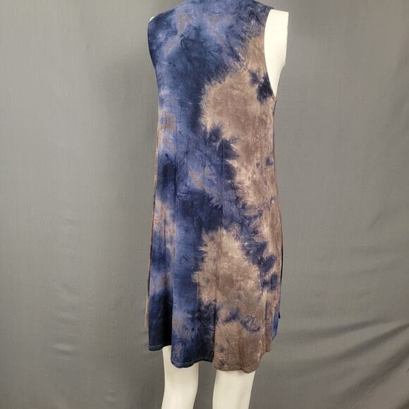 Ginger G Tie-Dye Swing Dress M Sleeveless Soft Knit Boho Style - Picture 4 of 7
